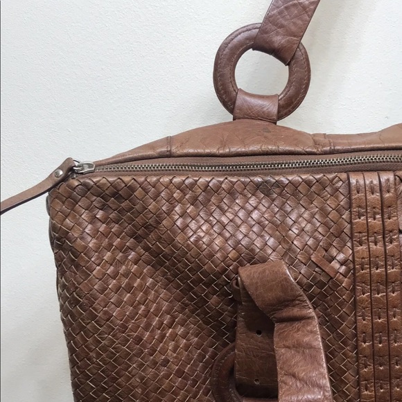 VTG Rabeanco Women’s Large Tan Leather Satchel Shoulder bag Italy - Picture 5 of 13